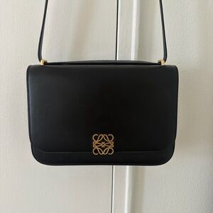 Loewe Black Crossbody Bag with Gold Accent